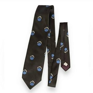 CARSON PIRIE SCOTT & CO Brown & Blue “Clout” Tie - VINTAGE 100% polyester